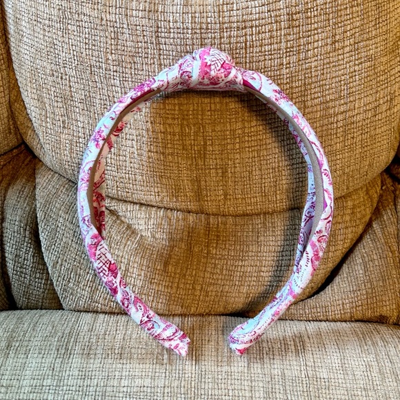 NWOT Aqua & Pink Paisley Print Top Knot Headband - Picture 3 of 5